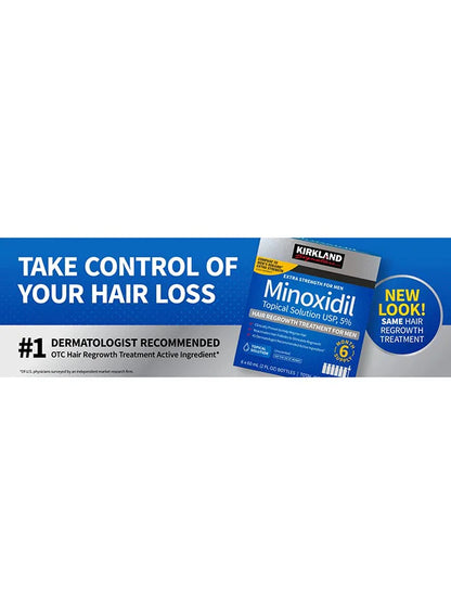 6-Pack Minoxidil 5% Extra Strength Hair Regrowth Solution – 60ml Bottles
