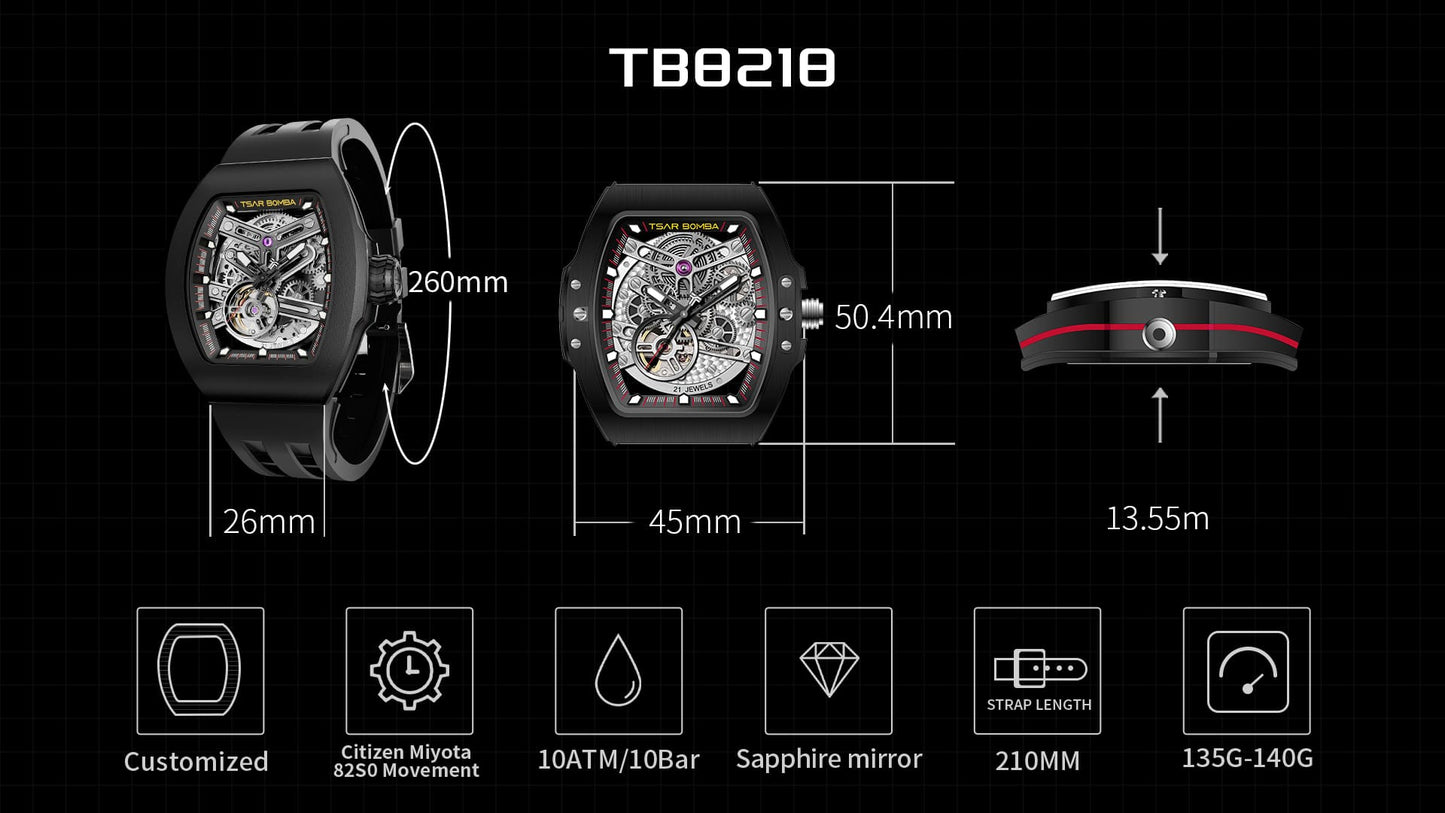 Atomic Interchangeable Automatic Watch Combo (7-in-1) – Luxury Automatic Timepiece Set | ساعة أوتوماتيك فاخرة 7×1 قابلة للتبديل