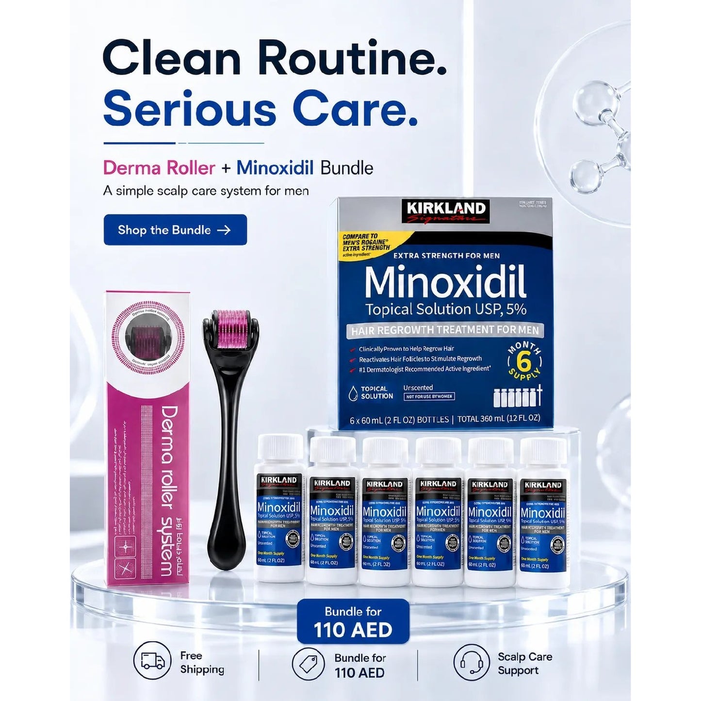6-Pack Minoxidil 5% Extra Strength Hair Regrowth Solution – 60ml Bottles